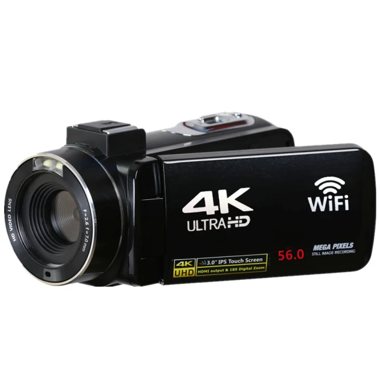 4K Digital Video Camera 3 Inch IPS Touch Screen 56MP 18X Digital Zoom WiFi Camcorder, Spec: Standard