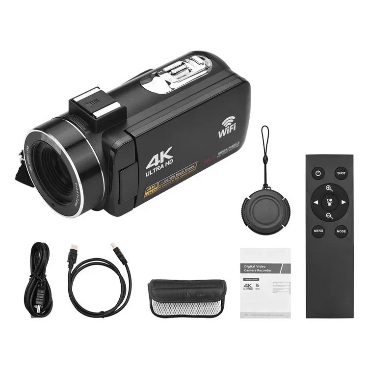 4K Digital Video Camera 3 Inch IPS Touch Screen 56MP 18X Digital Zoom WiFi Camcorder, Spec: Standard - Image 10
