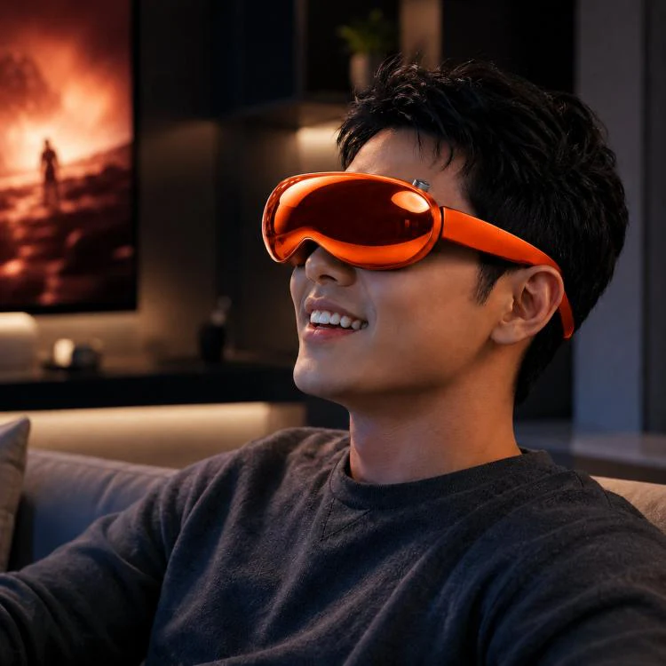 4K Ultra HD Smart VR Headset 1,000 Inch 3D Projection Universal Gaming Headset, Spec: DP Orange+HDMI To DP cable