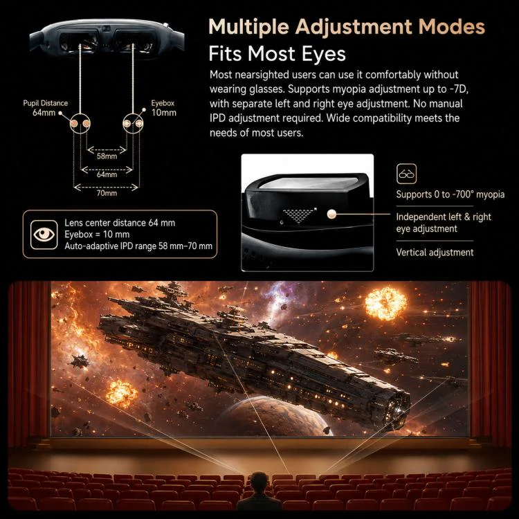 4K Ultra HD Smart VR Headset 1,000 Inch 3D Projection Universal Gaming Headset, Spec: DP Orange+HDMI To DP cable - Image 8