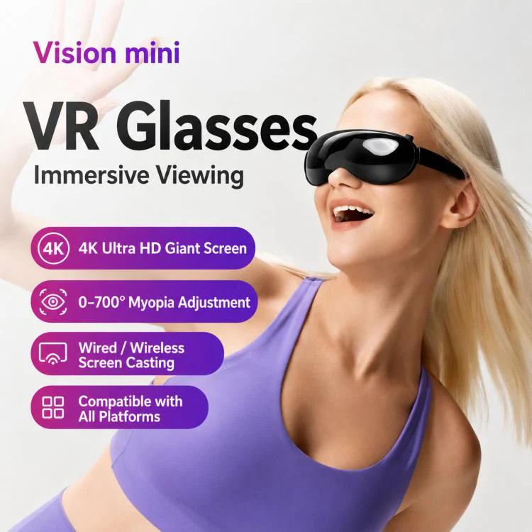 4K Ultra HD Smart VR Headset 1,000 Inch 3D Projection Universal Gaming Headset, Spec: WIFI Orange - Image 3
