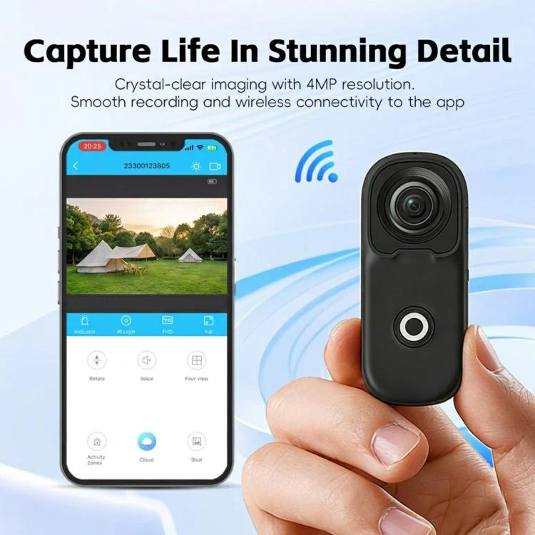 4K WIFI HD Recorder Thumb Action Camera(White) - Image 7