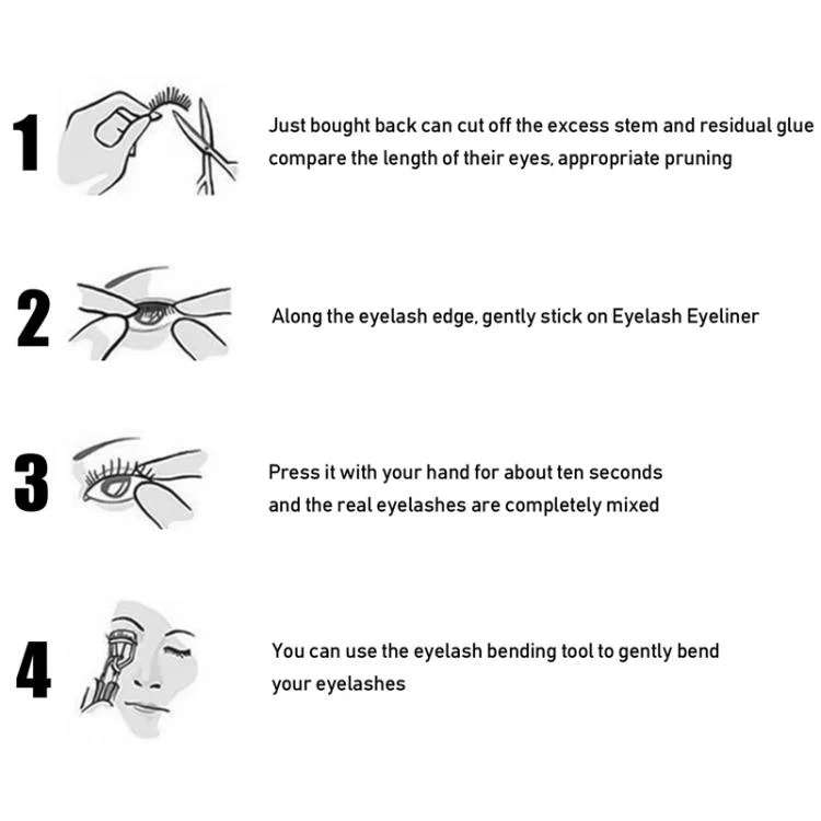 4pairs Waterproof Self-Adhesive Glitter Eyeliner False Eyelashes Eyeshadow Stickers(Gold) - Image 9
