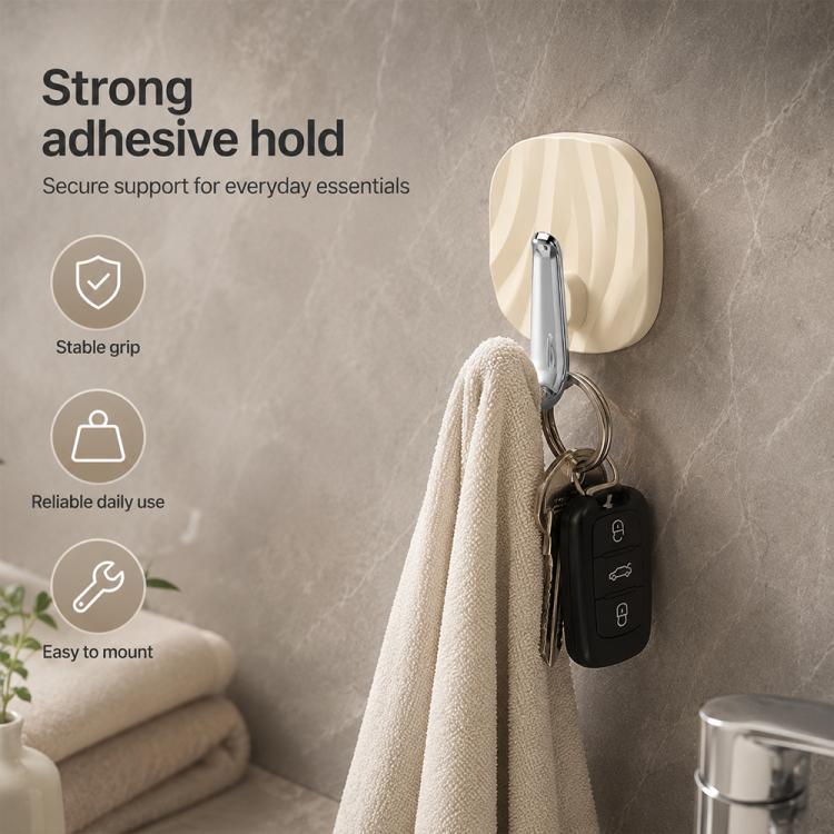 4pcs No Drill Light Luxury Plastic Adhesive Hooks Traceless Heavy-Duty Clothes Hook, Style:Silver Hook(Transparent Black) - Image 5