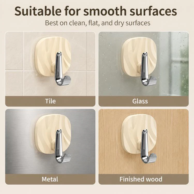 4pcs No Drill Light Luxury Plastic Adhesive Hooks Traceless Heavy-Duty Clothes Hook, Style:Silver Hook(Transparent Black) - Image 7