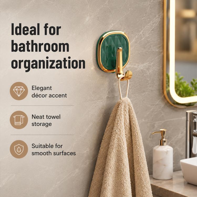 4pcs No Drill Light Luxury Plastic Adhesive Hooks Traceless Heavy-Duty Clothes Hook(Black) - Image 5
