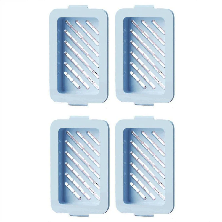 4pcs /Pack Multifunctional High Elastic Mesh Anti-slip Drain Foaming Soap Box(Sky Blue)