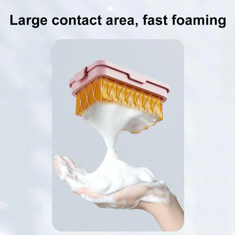 4pcs /Pack Multifunctional High Elastic Mesh Anti-slip Drain Foaming Soap Box(Sky Blue) - Image 5