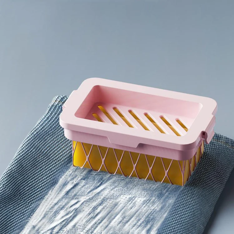 4pcs /Pack Multifunctional High Elastic Mesh Anti-slip Drain Foaming Soap Box(Sky Blue) - Image 8