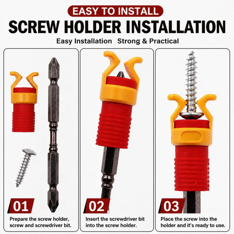 4pcs Screw Plastic Fixing Holder Clamp(Red) - Image 7