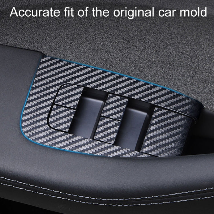 4pcs /Set For Tesla Model 3 Lift Window Button Sticker Car Interior, Style: Carbon Fiber - Image 5