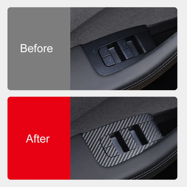4pcs /Set For Tesla Model 3 Lift Window Button Sticker Car Interior, Style: Starry Line - Image 3