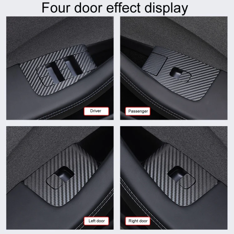 4pcs /Set For Tesla Model 3 Lift Window Button Sticker Car Interior, Style: Starry Line - Image 4