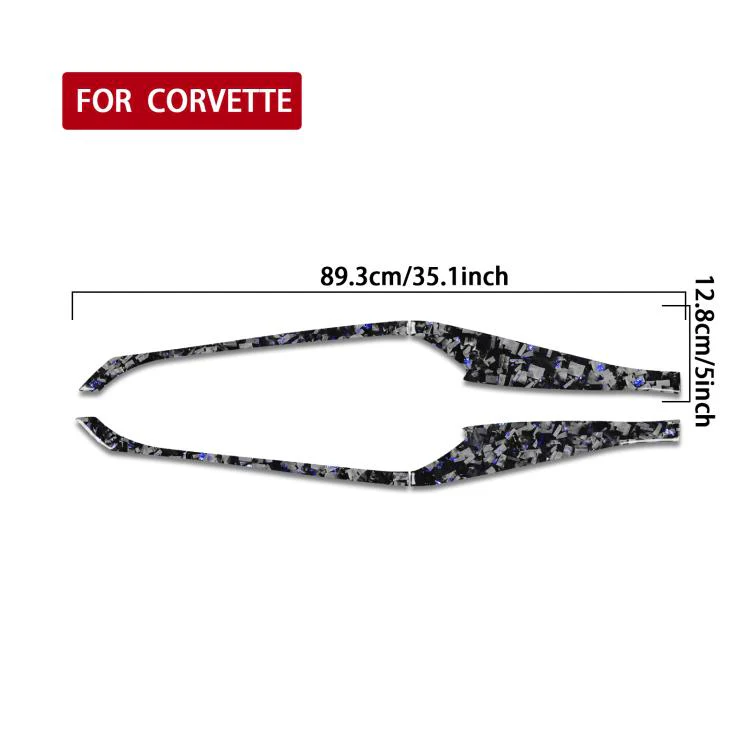 4pcs/Set Forged Gold Foil Carbon Fiber Car Door Storage Panel Decorative Sticker for Chevrolet Corvette C8 2020-, Left and Right Driver(Blue) - Image 2
