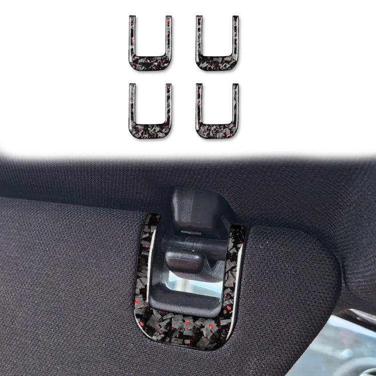 4pcs/Set Forged Gold Foil Carbon Fiber Car Sun Visor Decorative Sticker for Chevrolet Corvette C8 2020-, Left and Right Driver(Red)