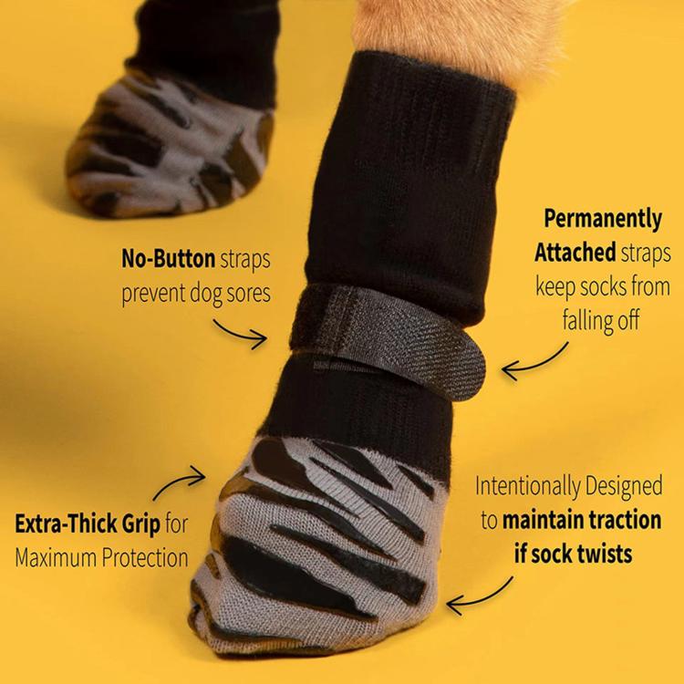 4pcs / Set Outdoor Silent Pet Socks For Medium & Large Dogs, Non-Slip Pet Paw Socks, Size: M(Stripes) - Image 6