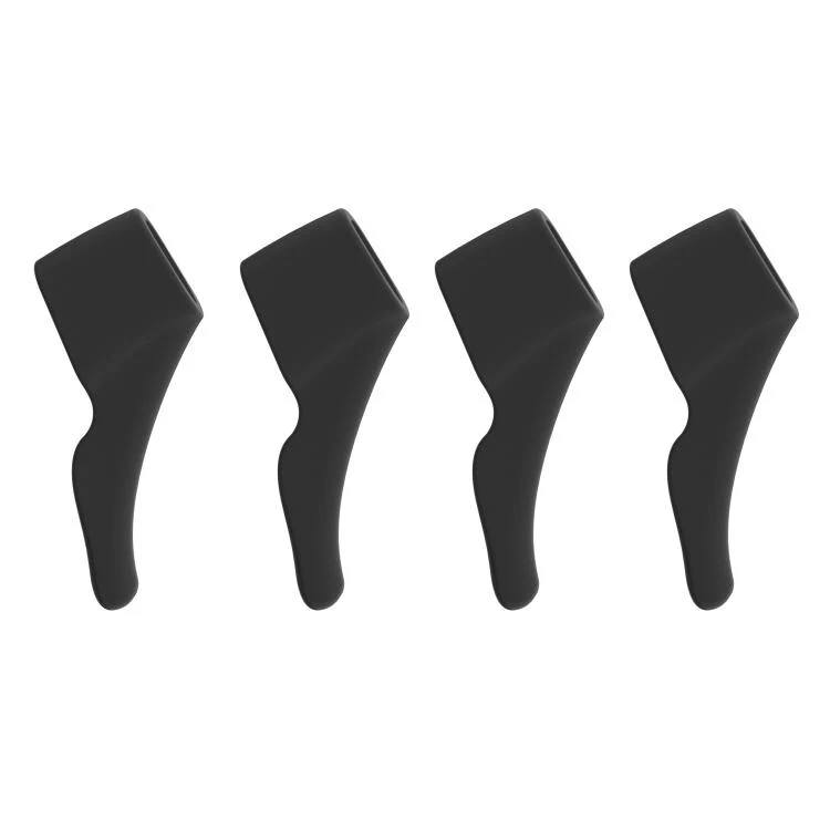 4pcs /Set Silicone Anti-Slip Ear Hooks for AI Smart Glasses Universal Comfort Eyeglass Ear Grips for Meta Ray-Ban, Xreal, Thunderbird(Black)