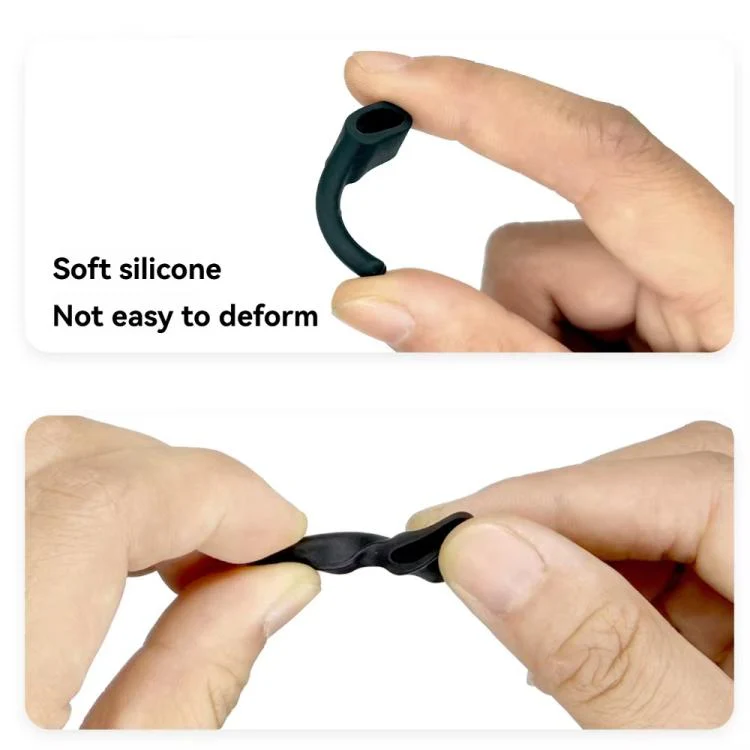 4pcs /Set Silicone Anti-Slip Ear Hooks for AI Smart Glasses Universal Comfort Eyeglass Ear Grips for Meta Ray-Ban, Xreal, Thunderbird(Black) - Image 5
