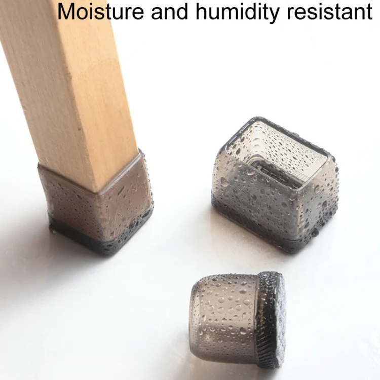 4pcs / Set Thickened Wear-Resistant Table And Chair Leg Covers Household Quiet Non-Slip Stool Foot Protector, Style: Small Round Light Gray - Image 6