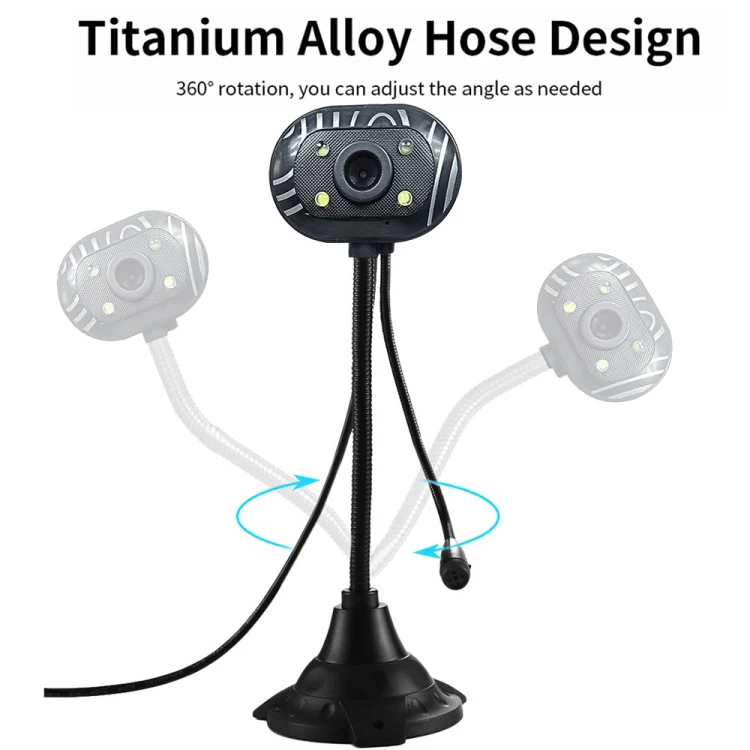 5.0 Mega Pixels USB 2.0 Driverless PC Camera / Webcam with MIC and 4 LED Lights, Cable Length: 1.1m - Image 4