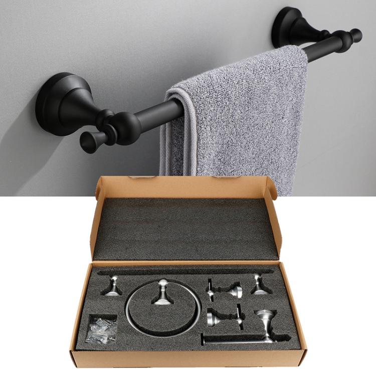 5-in-1 Bathroom Set Aluminum Towel Bar, Towel Ring, Toilet Paper Holder, Robe Hook, Modern Wall-Mounted Hardware Suite(Gold) - Image 2