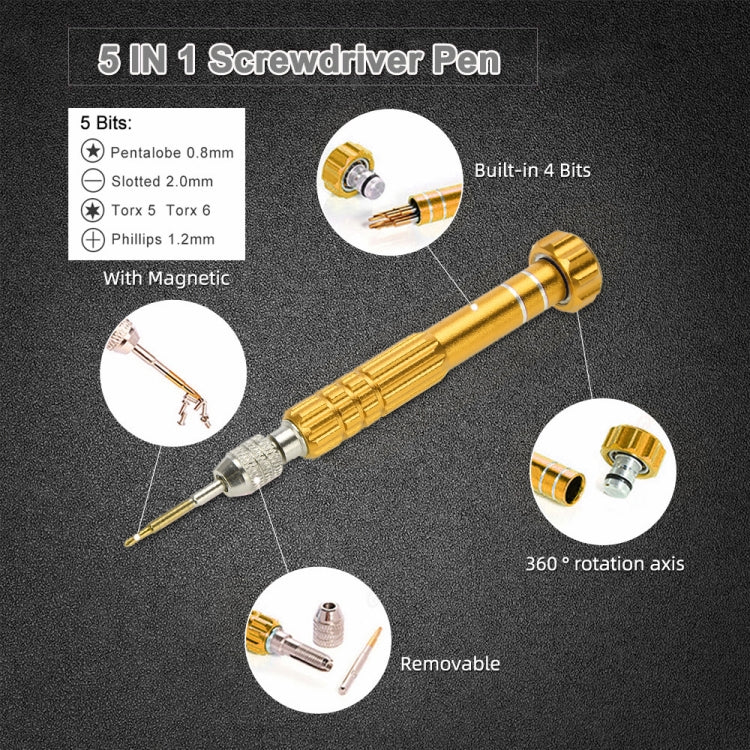 5 in 1 Gold Series Screwdriver Sets (T5 / T6 / 1.2 / 1.5 / 0.8) - Image 7