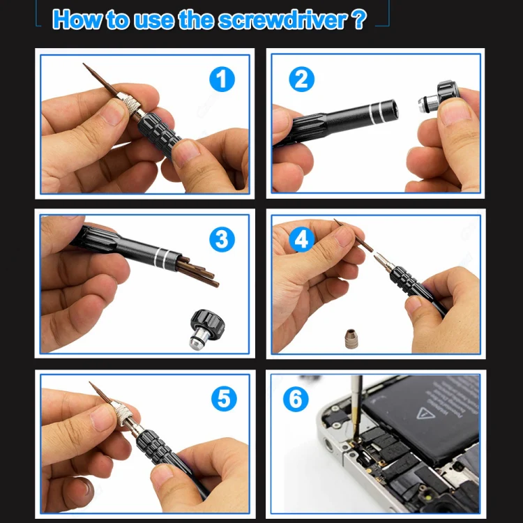 5 in 1 Gold Series Screwdriver Sets (T5 / T6 / 1.2 / 1.5 / 0.8) - Image 8