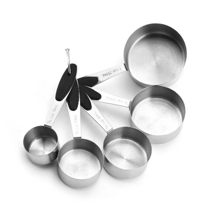 5 in 1 Stainless Steel Measuring Spoon Set Coffee Spoon Baking Kitchen Gadget, Style:Measuring Cup(Black) - Image 2