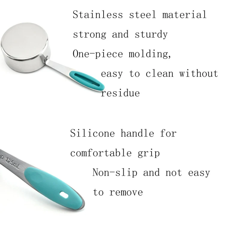 5 in 1 Stainless Steel Measuring Spoon Set Coffee Spoon Baking Kitchen Gadget, Style:Measuring Cup(Color) - Image 5