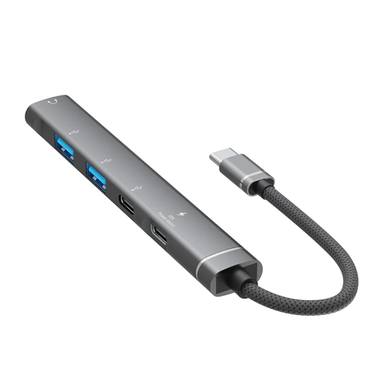 5 in 1 USB-C / Type-C Interface Multi-function HUB Adapter(Grey) - Image 2