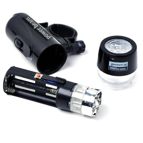 5 LED Water Resistant Bike Bicycle Head Light+ Rear Safety Flashlight - Image 3