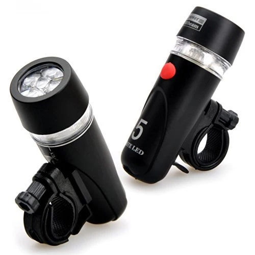 5 LED Water Resistant Bike Bicycle Head Light+ Rear Safety Flashlight - Image 7