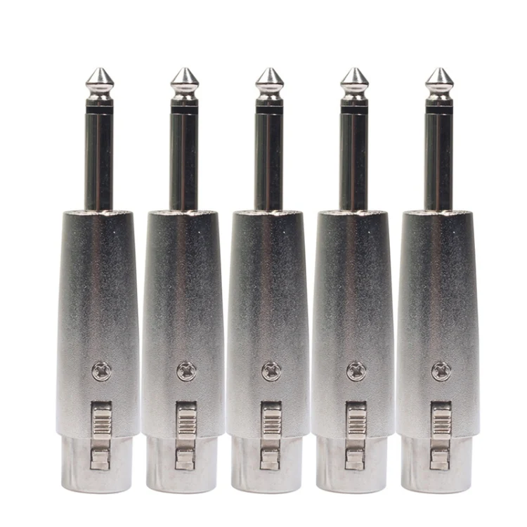 5 PCS LZ1167 6.35mm Single Track Male Head to XRL Female Audio Adapter Plug (Silver) - Image 6