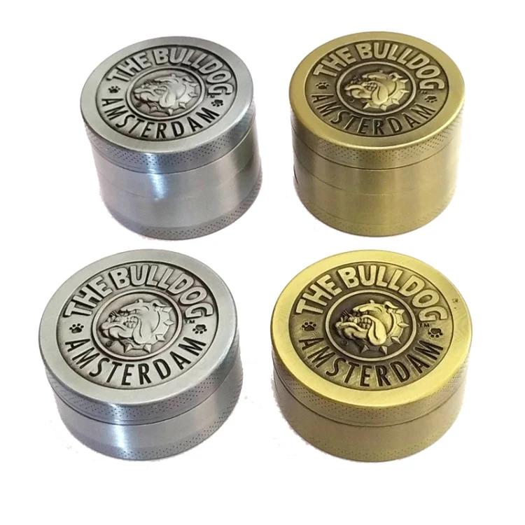 50mm Bulldog Grinder Tobacco Herb Zinc Alloy Grinders, Spec: 4 -layer Ancient Silver - Image 5