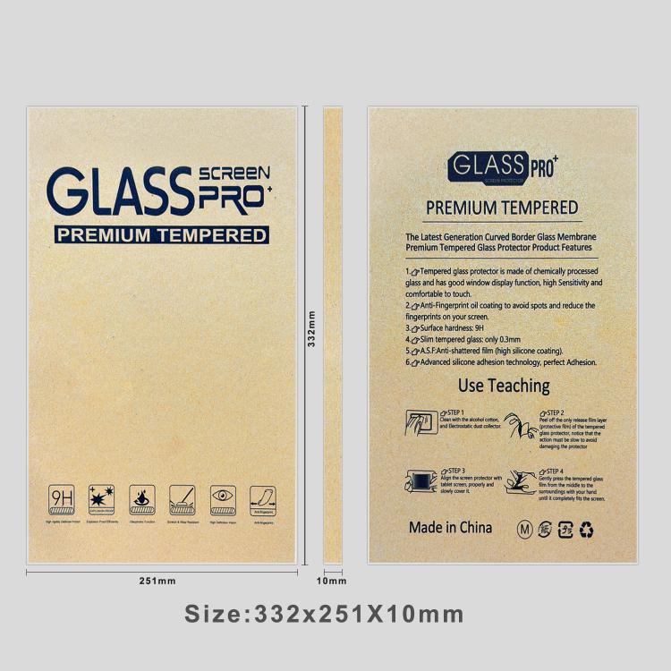 50pcs Classic Kraft Paper Box Tablet Tempered Glass Screen Protector Flip-Top Rigid Packaging Box(332 x 251 x 10 mm) - Image 2