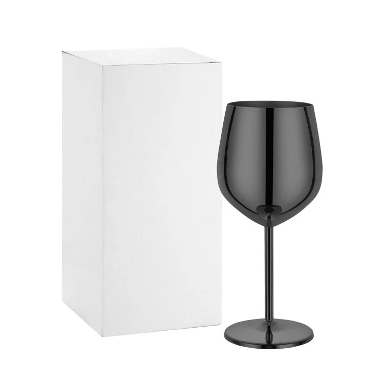 530ml Metal Stainless Steel Stemmed Champagne Wine Glass(Black)