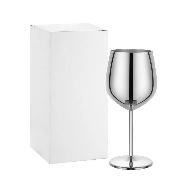 530ml Metal Stainless Steel Stemmed Champagne Wine Glass(Natural)