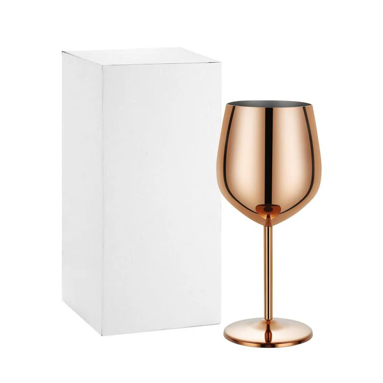 530ml Metal Stainless Steel Stemmed Champagne Wine Glass(Rose Gold)