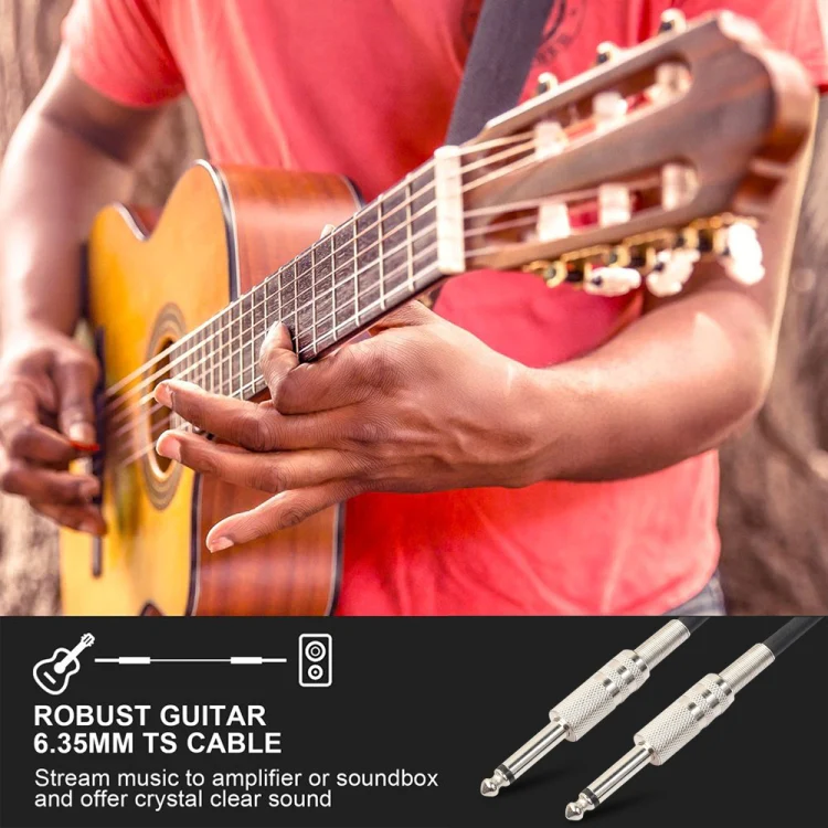 5m  1/4 inch (6.35mm) Male to Male Shielded Jack Mono Plugs Audio Patch Cable - Image 5