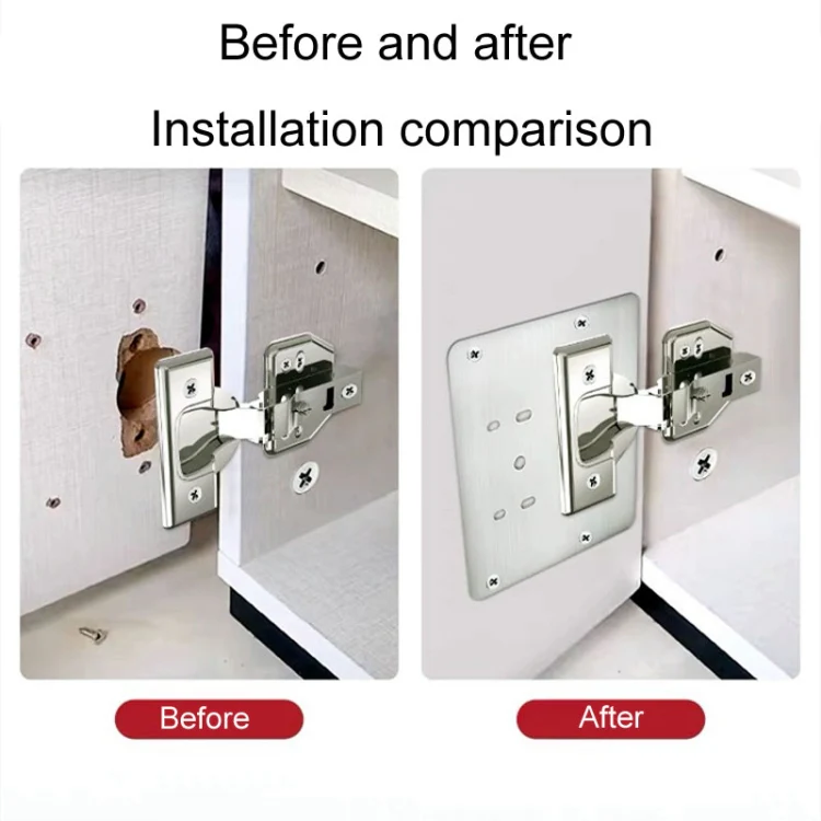 5pcs Cabinet Door Repair Hinge Mounting Plate Hinge Fixing Panel Installing Piece Tool, Size: 80 x 80mm - Image 4
