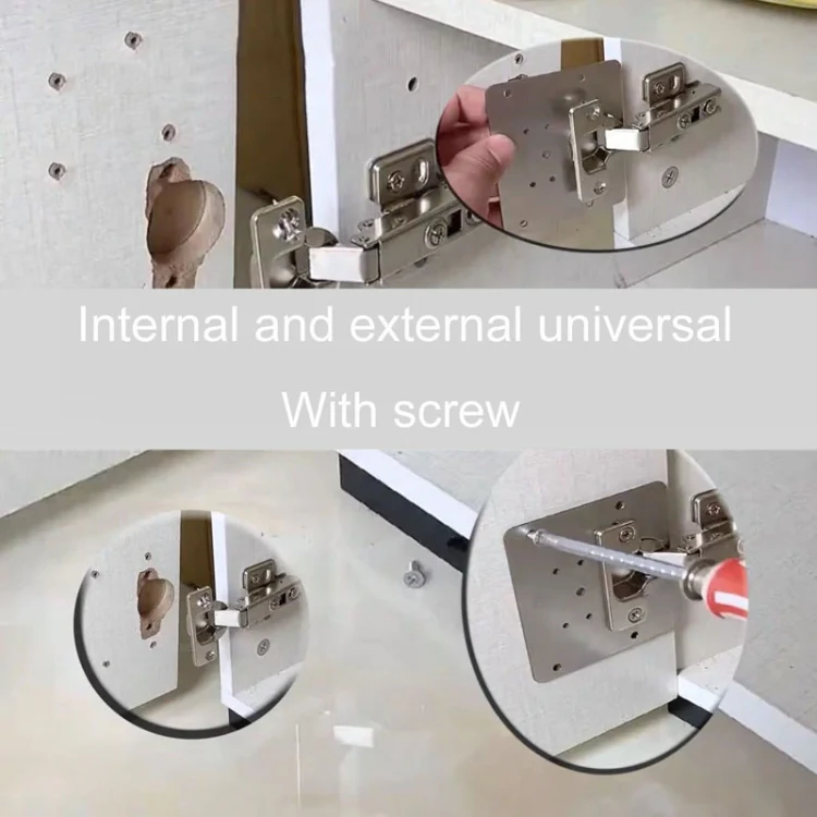 5pcs Cabinet Door Repair Hinge Mounting Plate Hinge Fixing Panel Installing Piece Tool, Size: 80 x 80mm - Image 5