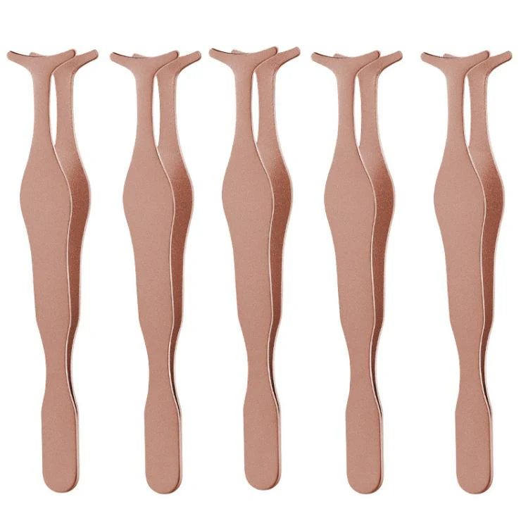 5pcs False Eyelash Aid Extension Tool Seahorse Clip, Spec: Bagged(Rose Gold)