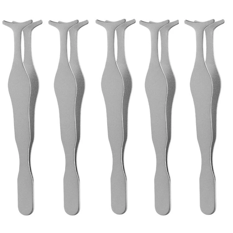 5pcs False Eyelash Aid Extension Tool Seahorse Clip, Spec: Bagged(Silver)
