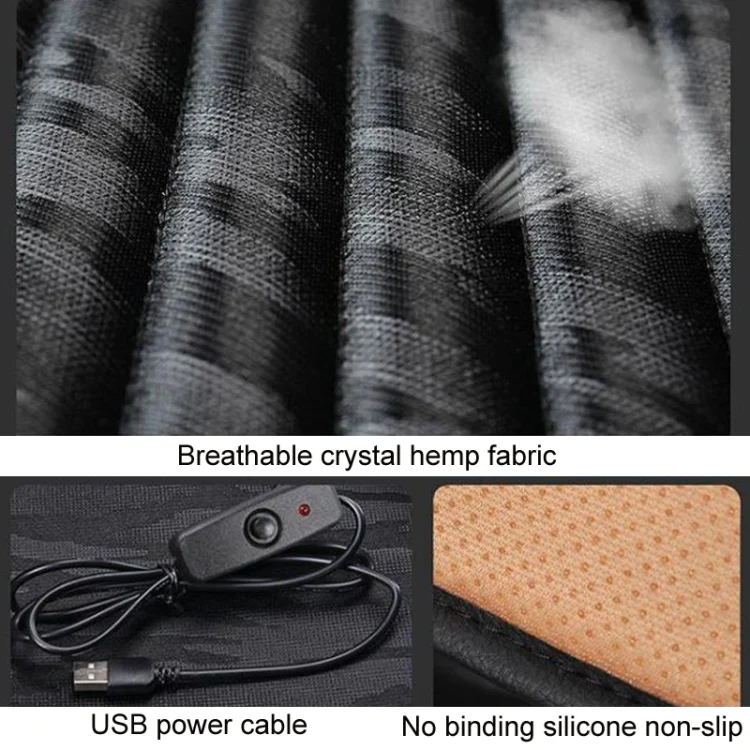5V Car USB Interface Electric Heating Seat Cushion, Color: Black - Image 5