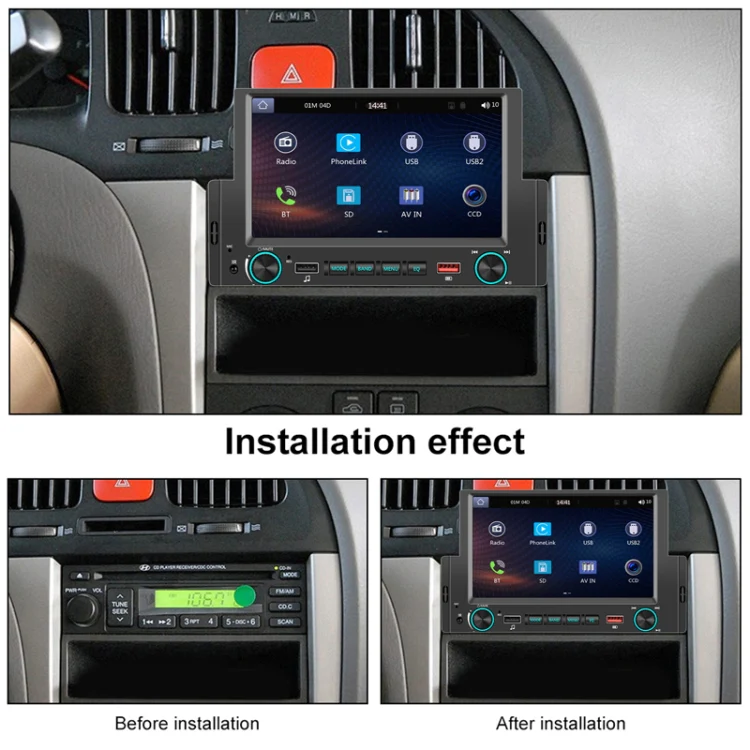 6.2 Inch MP5 Player Single Butt Universal Wired CarPlay Car Monitor, Model: Standard+AHD Camera - Image 3