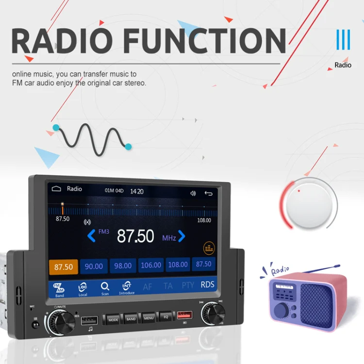 6.2 Inch MP5 Player Single Butt Universal Wired CarPlay Car Monitor, Model: Standard+AHD Camera - Image 6