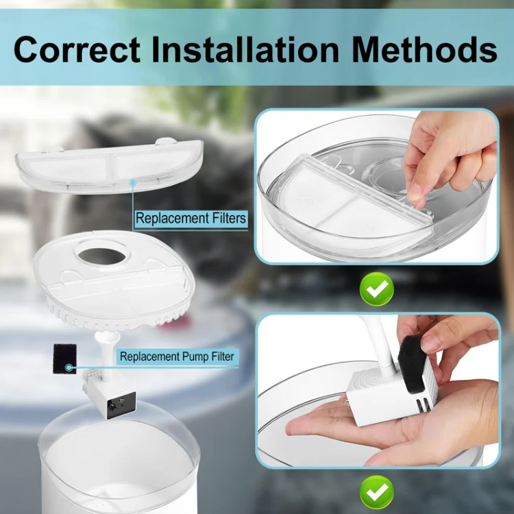 6+6pcs /Box Pet Water Fountain Filters Wireless Cat Fountain Replacement Filter With Pre-Filter Sponges - Image 6