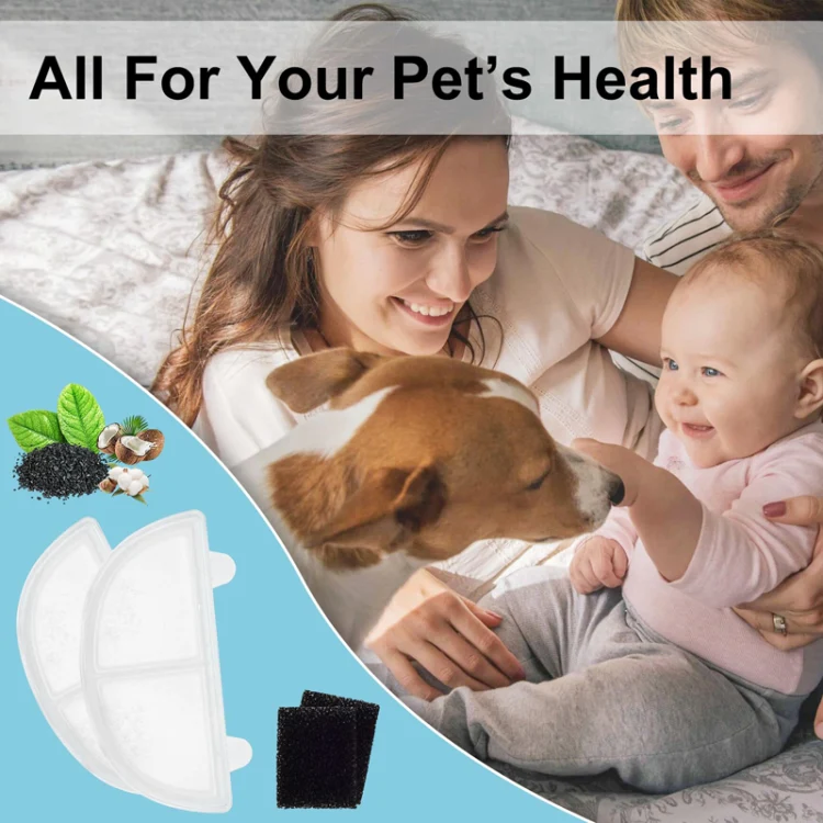 6+6pcs /Box Pet Water Fountain Filters Wireless Cat Fountain Replacement Filter With Pre-Filter Sponges - Image 8