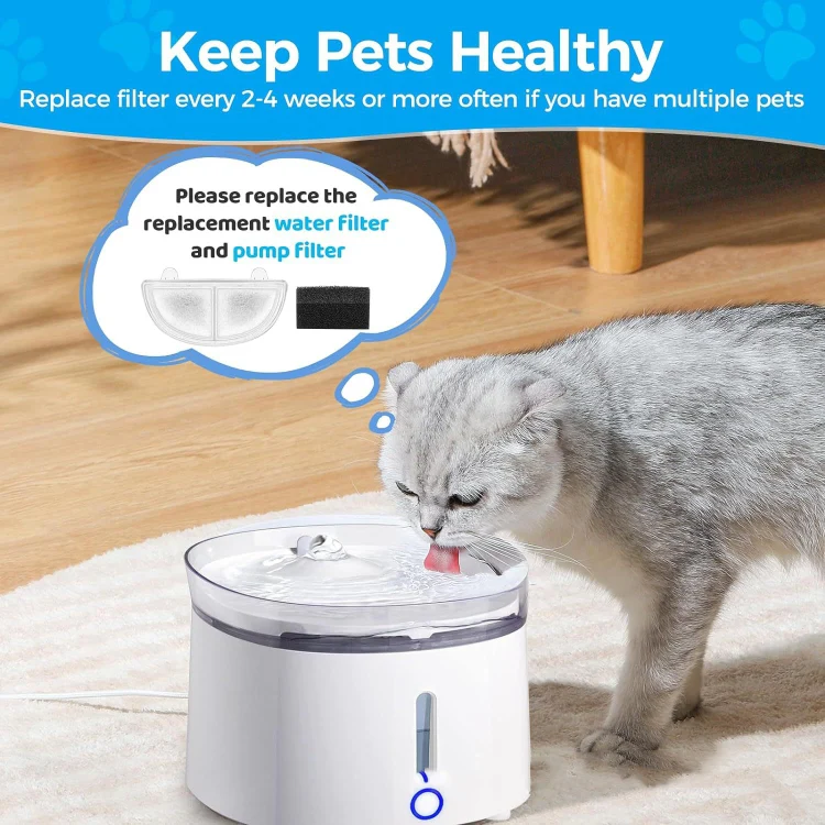 6+6pcs /Box Pet Water Fountain Filters Wireless Cat Fountain Replacement Filter With Pre-Filter Sponges - Image 9