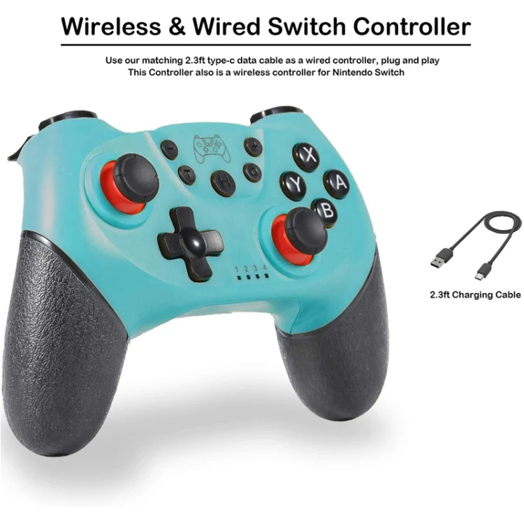 6-axis Bluetooth Joypad Gamepad Game Controller for Switch Pro(Green) - Image 6